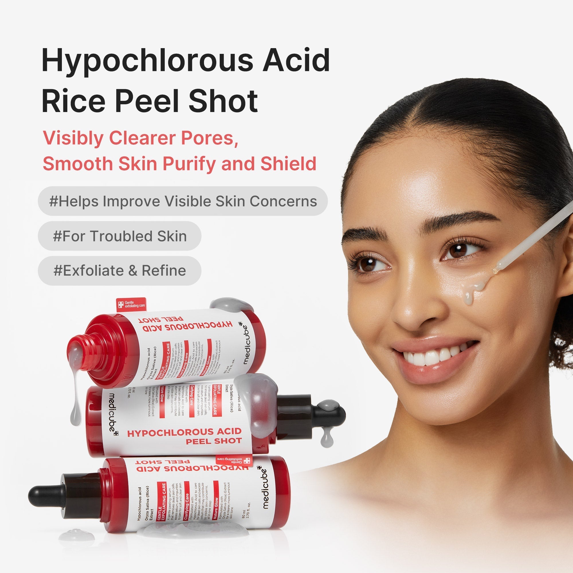 Hypochlorous Acid Rice Peel Shot - Easy Glow Routine