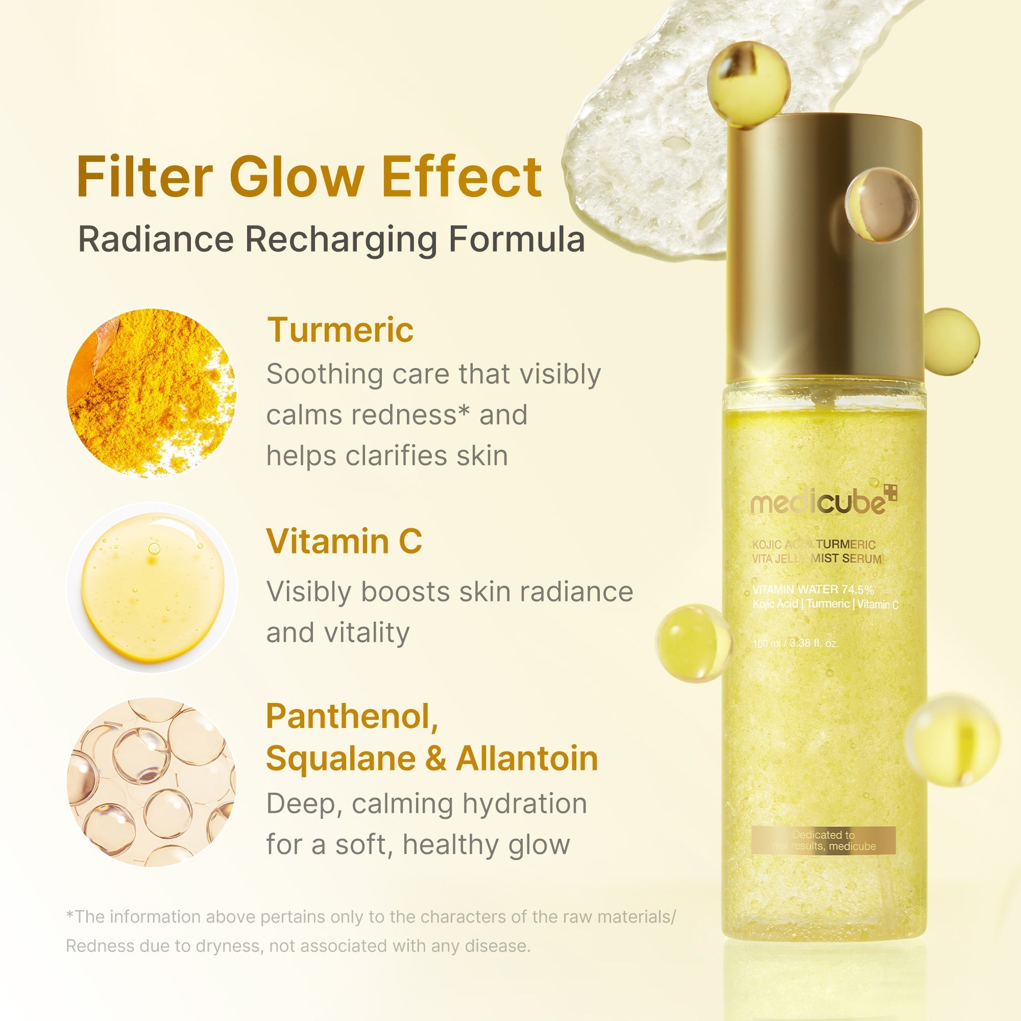 Kojic Acid Turmeric Vitamin Gold Jelly Mist Serum - Daily Glow Essential