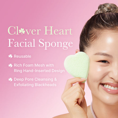 Clover Heart Facial Sponge - Daily Glow Care
