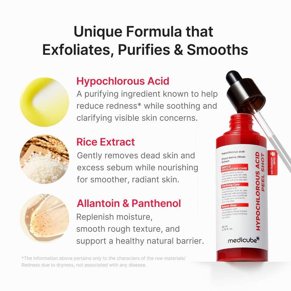 Hypochlorous Acid Rice Peel Shot - Easy Glow Routine