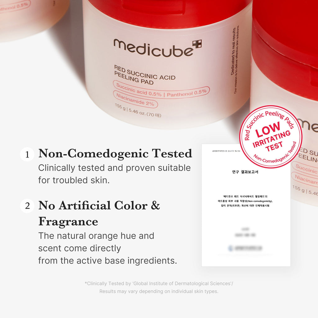 Red Succinic Acid Panthenol Pads - Daily Skin Care