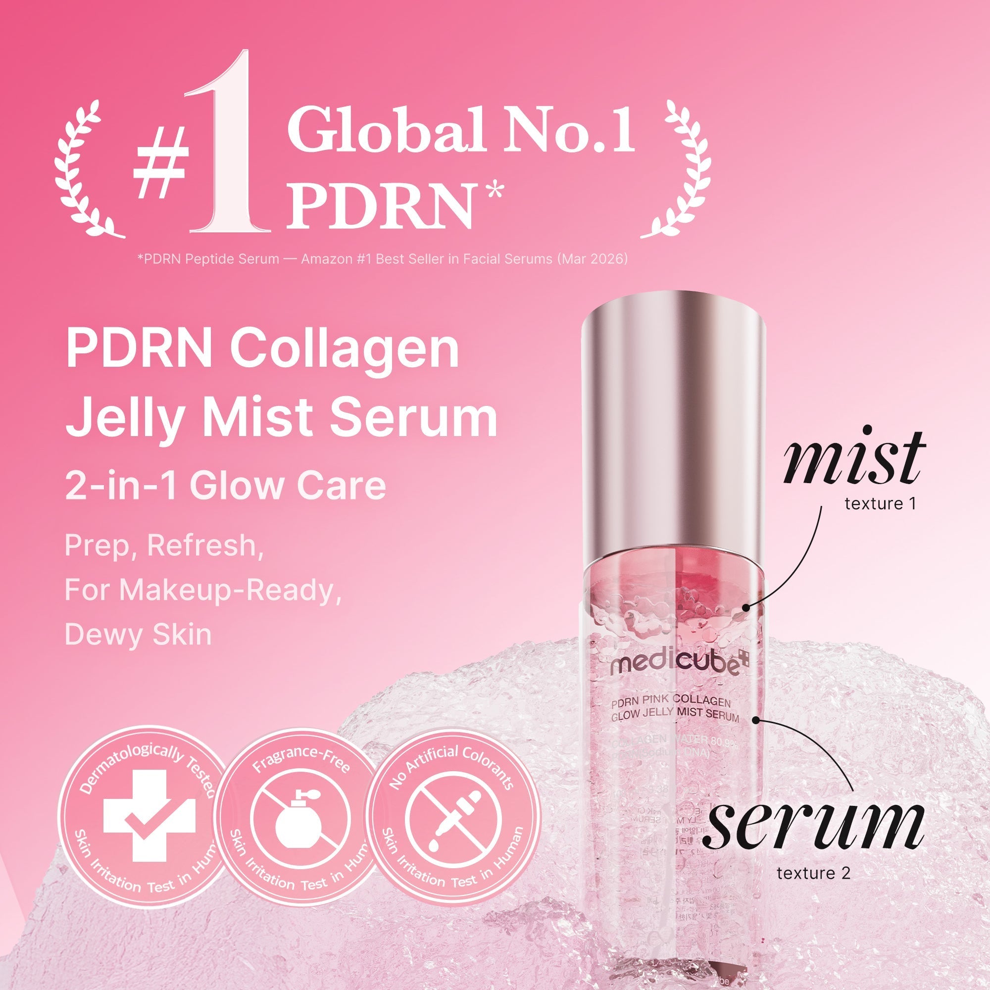 PDRN Pink Collagen Glow Jelly Mist Serum - Everyday K-Beauty