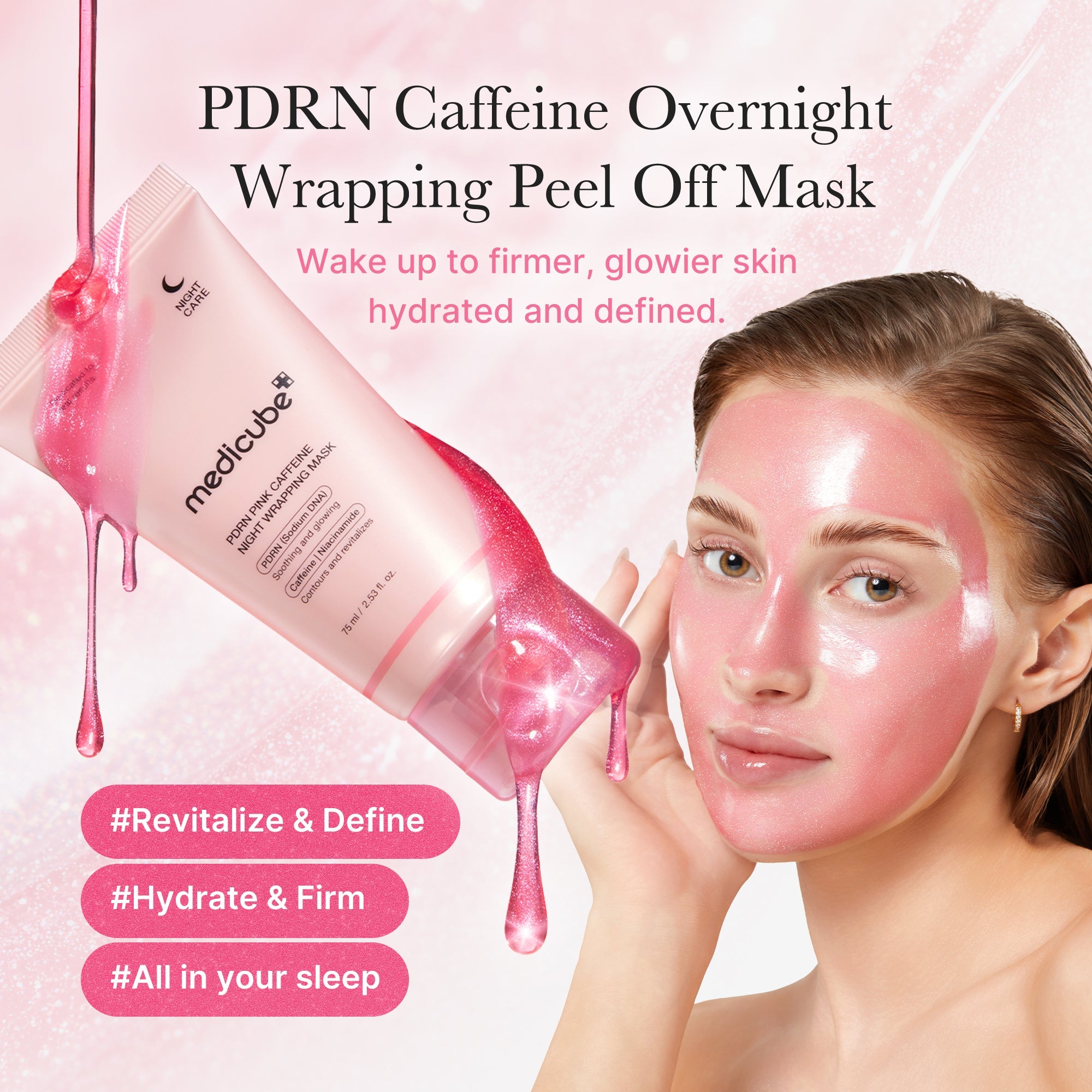 PDRN Pink Caffeine Overnight Wrapping Mask - medicube.us