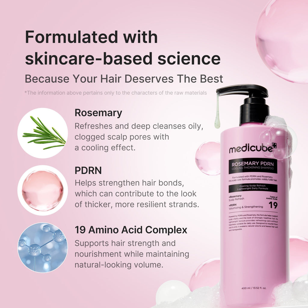 Rosemary PDRN Cooling Thickening Shampoo - Glow for Real Life